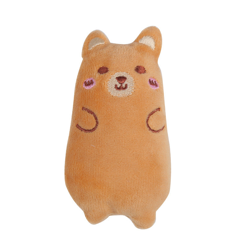 KFX-5619517 Plush Cat Oval Toys with Cat Grass - Available in Frog, Dinosaur, Brown Bear, Cat, and Duck Designs
