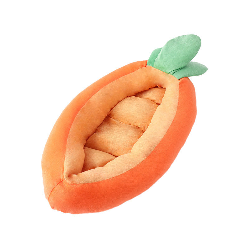 KFX-5619901 Carrot Dog Nesting Bed with Washable Soft Blanket for Small and Medium Pets