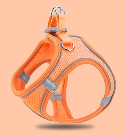 KFX-5621309 Reflective Breathable Chest Strap Vest with 1.5m Traction Rope for Small Dogs