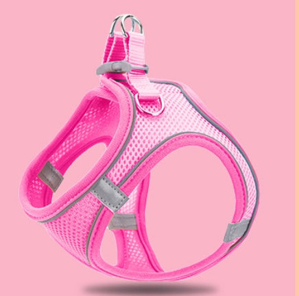 KFX-5621309 Reflective Breathable Chest Strap Vest with 1.5m Traction Rope for Small Dogs