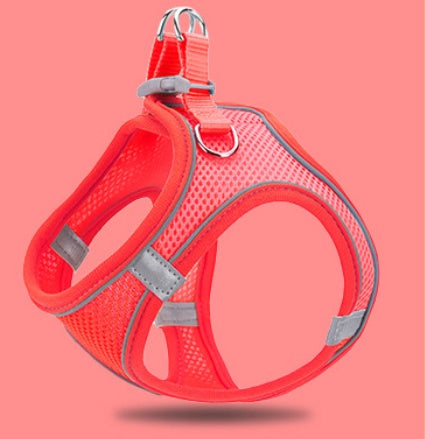 KFX-5621309 Reflective Breathable Chest Strap Vest with 1.5m Traction Rope for Small Dogs