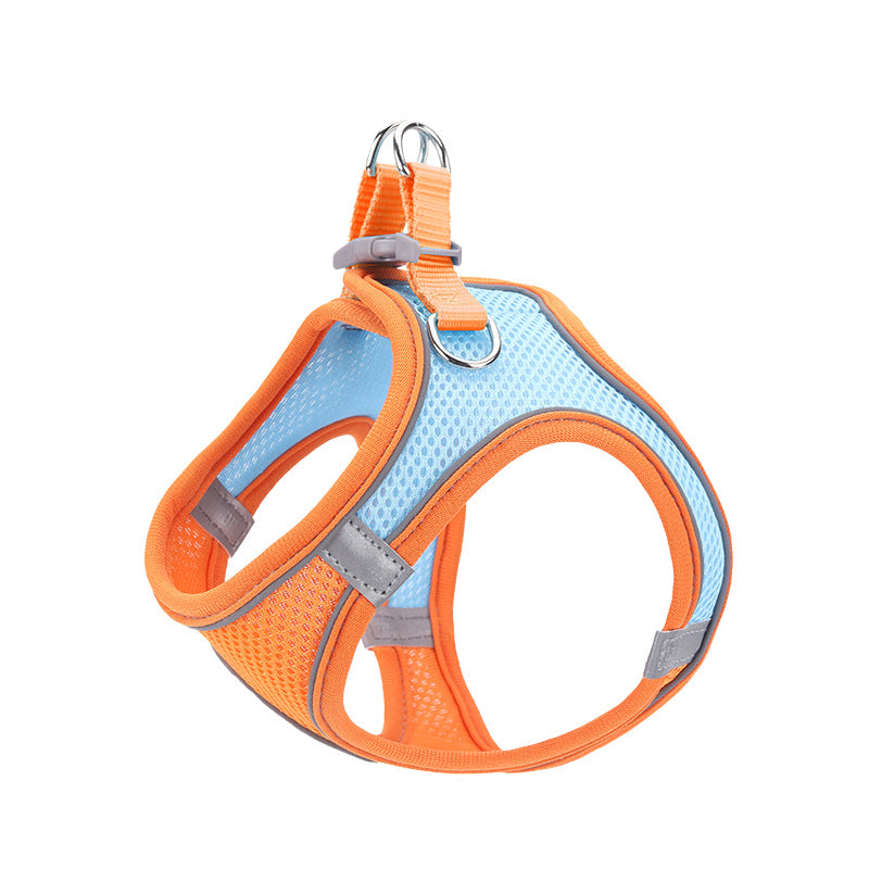 KFX-5621309 Reflective Breathable Chest Strap Vest with 1.5m Traction Rope for Small Dogs