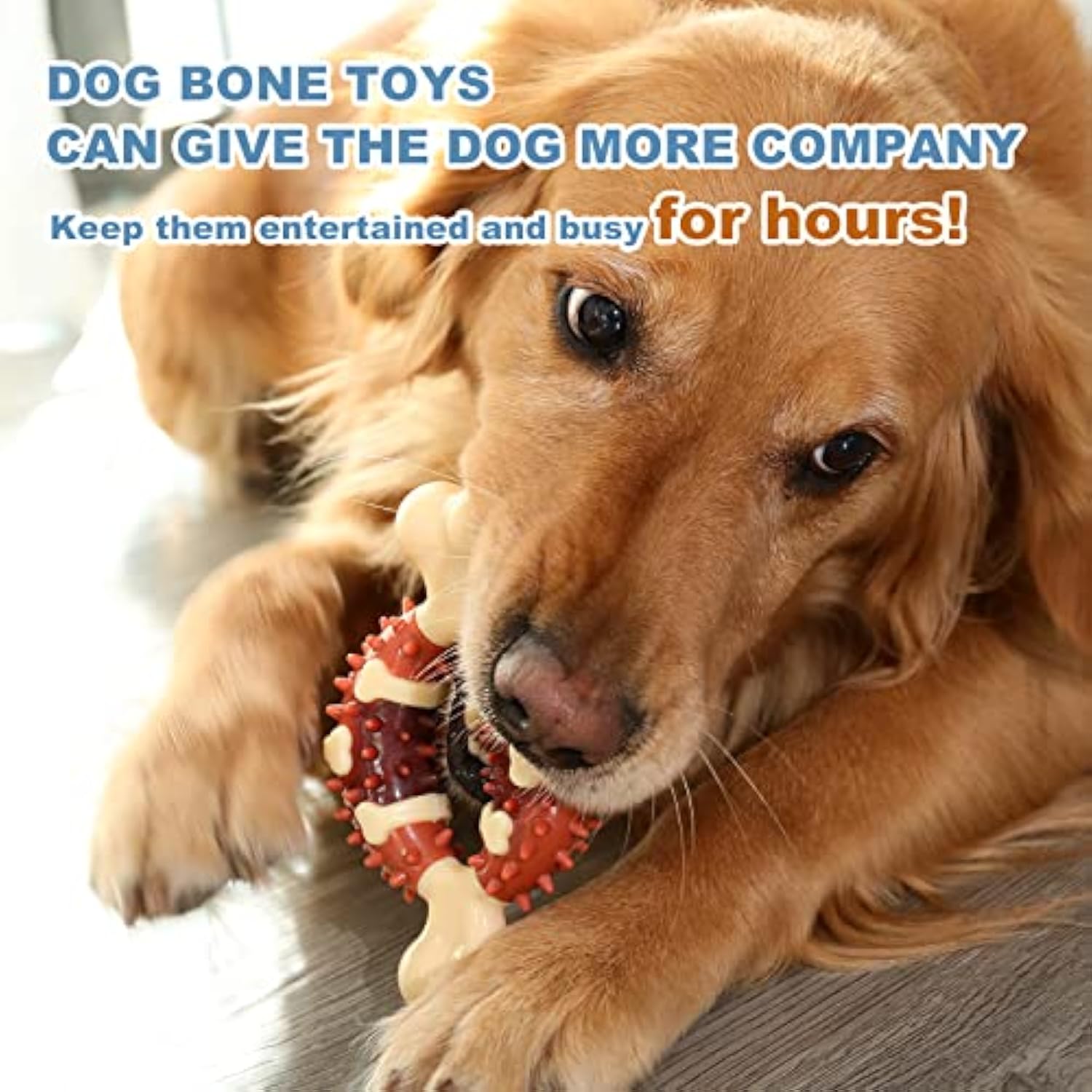 KFX-5623101 Pet Dental Chew Toy for Teeth Grinding, Anxiety Relief, and Oral Health - Natural Rubber Bone Shape