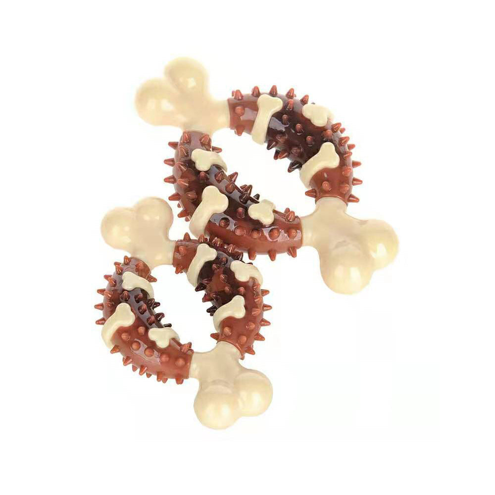 KFX-5623101 Pet Dental Chew Toy for Teeth Grinding, Anxiety Relief, and Oral Health - Natural Rubber Bone Shape
