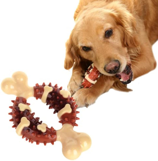 KFX-5623101 Pet Dental Chew Toy for Teeth Grinding, Anxiety Relief, and Oral Health - Natural Rubber Bone Shape