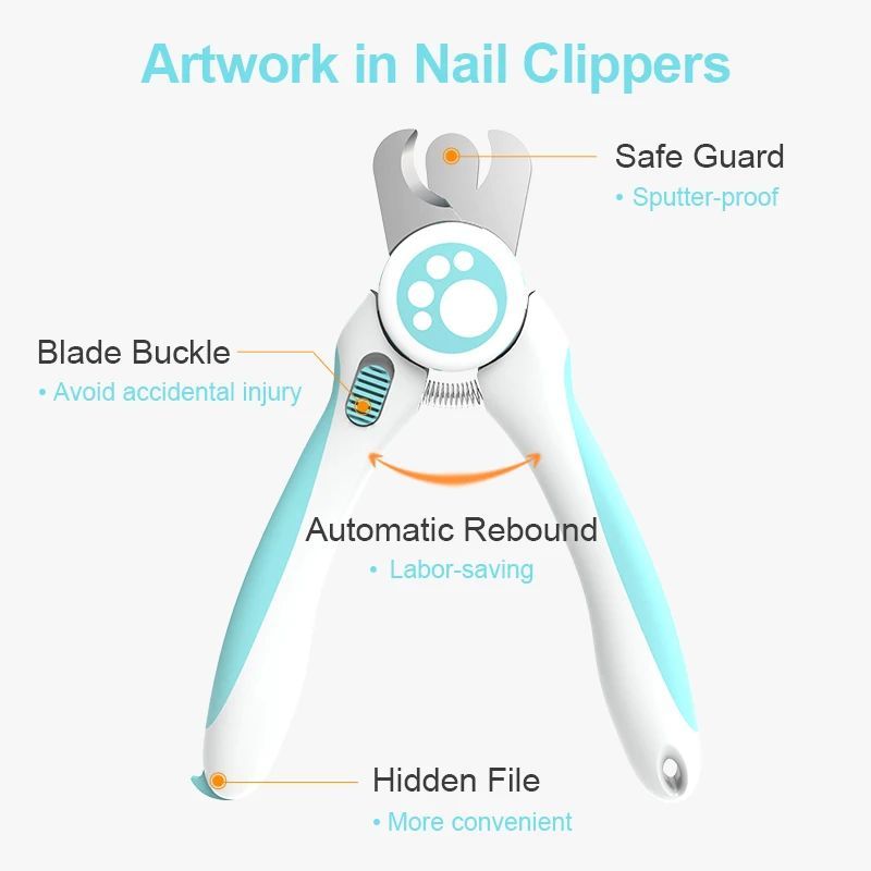 KFX-5623613 Ergonomic Nail Clippers for Dogs and Cats with Safety Stop Design, Medium & Large Pet Grooming Tool