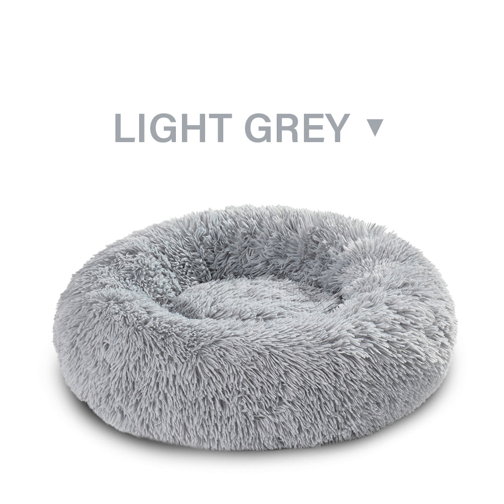 KFX-5623869 Cozy Doughnut-Shaped Pet Bed for Medium to Large Cats and Dogs, Washable Plush Cushion