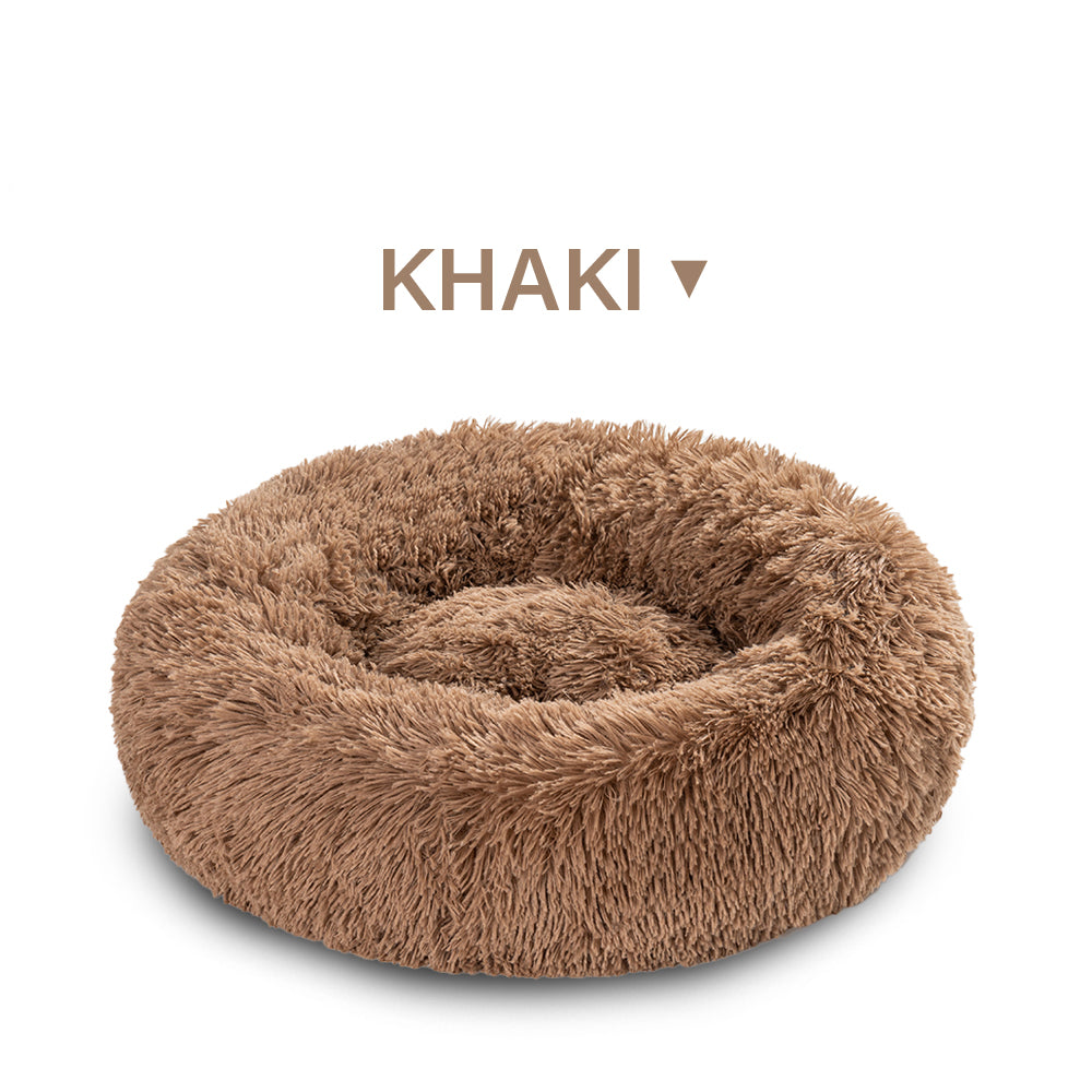 KFX-5623869 Cozy Doughnut-Shaped Pet Bed for Medium to Large Cats and Dogs, Washable Plush Cushion