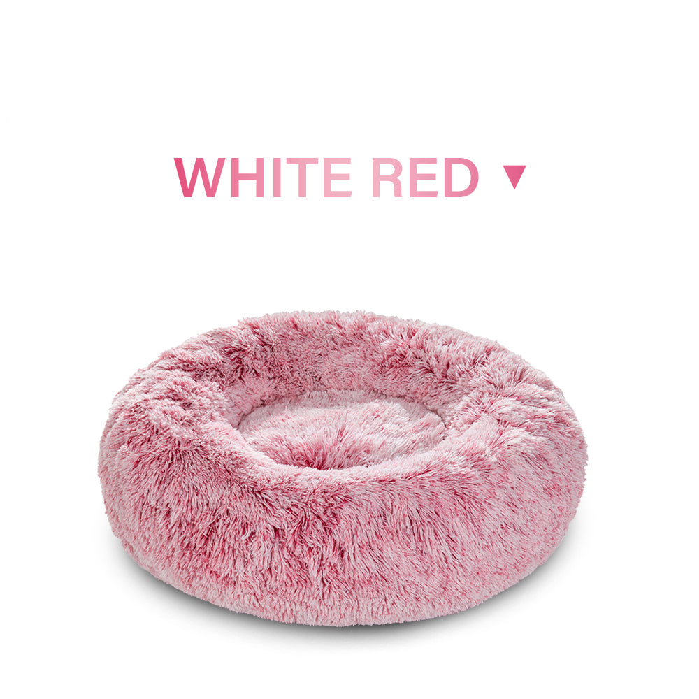 KFX-5623869 Cozy Doughnut-Shaped Pet Bed for Medium to Large Cats and Dogs, Washable Plush Cushion