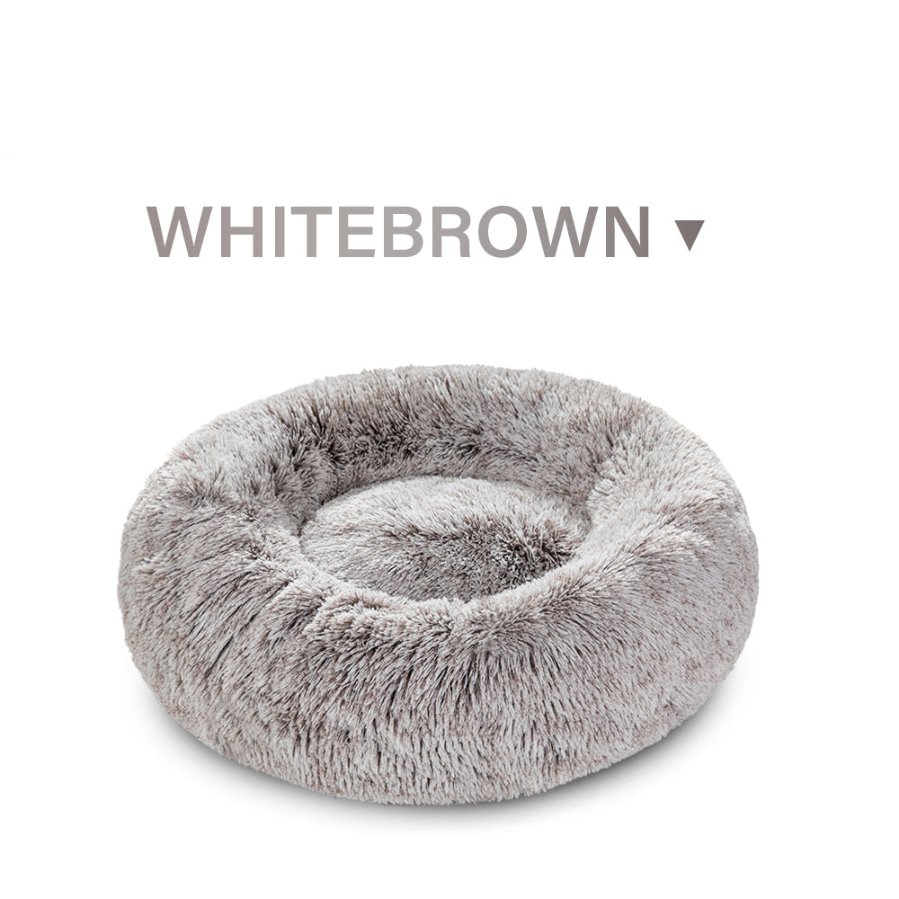 KFX-5623869 Cozy Doughnut-Shaped Pet Bed for Medium to Large Cats and Dogs, Washable Plush Cushion