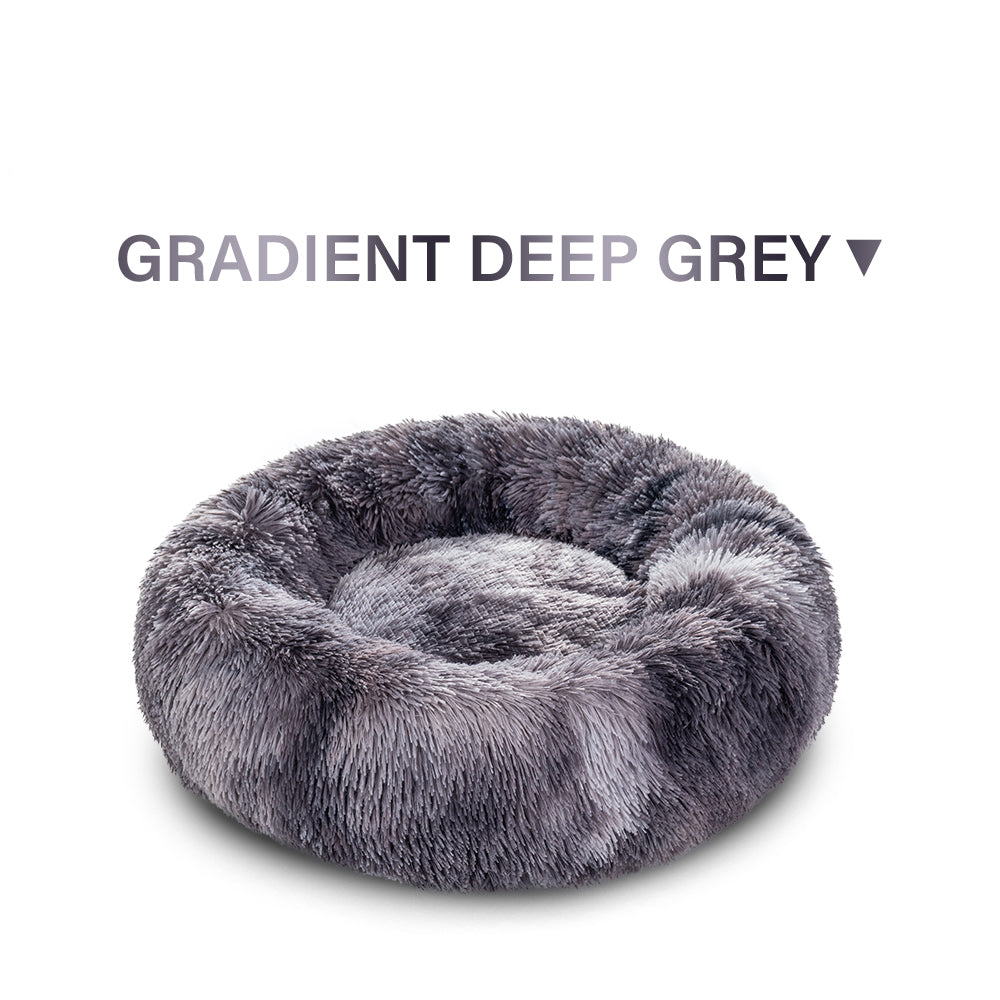 KFX-5623869 Cozy Doughnut-Shaped Pet Bed for Medium to Large Cats and Dogs, Washable Plush Cushion
