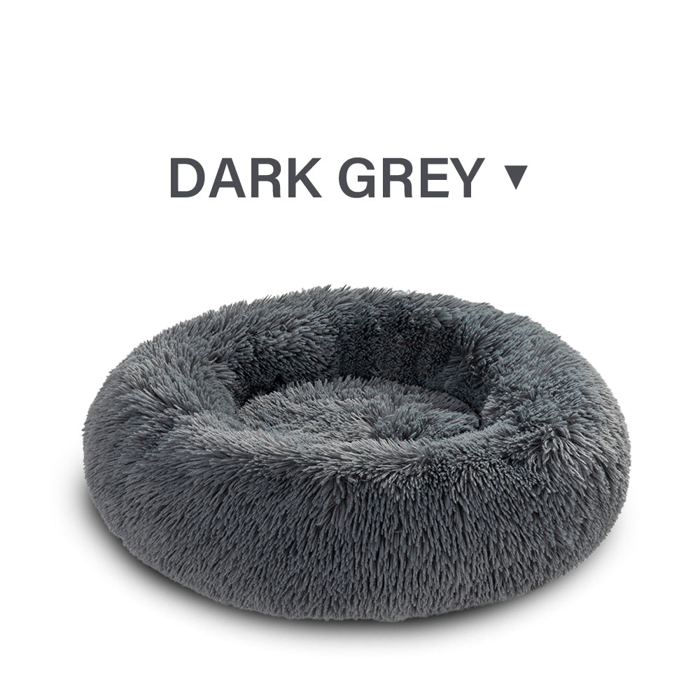 KFX-5623869 Cozy Doughnut-Shaped Pet Bed for Medium to Large Cats and Dogs, Washable Plush Cushion