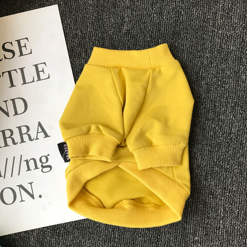 KFX-5623997 Casual Cotton Dog Bow T-Shirt in White and Yellow, Multiple Sizes Available