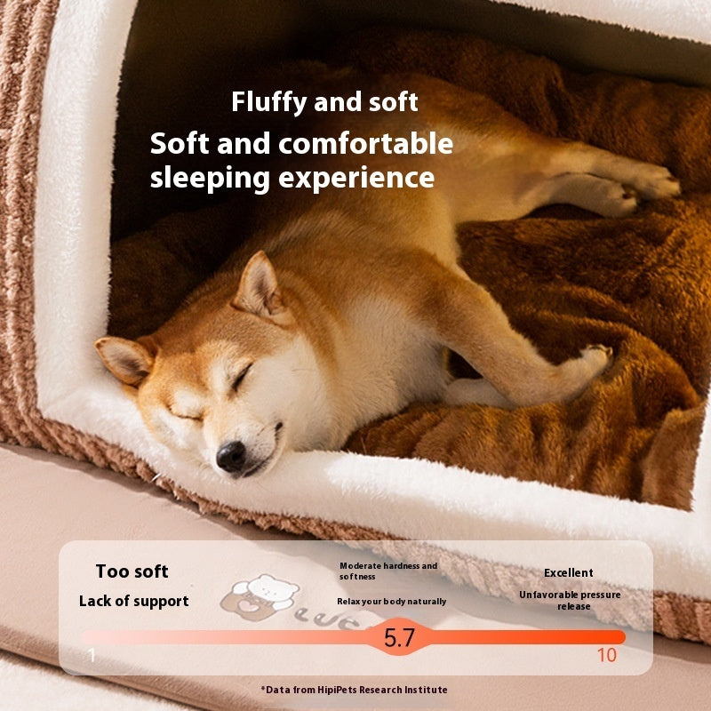 KFX-5627453 Cozy Three-Dimensional Bear-Shaped Pet Kennel with Removable Nest for Small Dogs