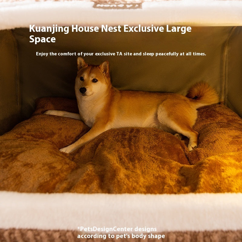 KFX-5627453 Cozy Three-Dimensional Bear-Shaped Pet Kennel with Removable Nest for Small Dogs