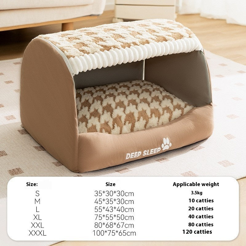 KFX-5627453 Cozy Three-Dimensional Bear-Shaped Pet Kennel with Removable Nest for Small Dogs