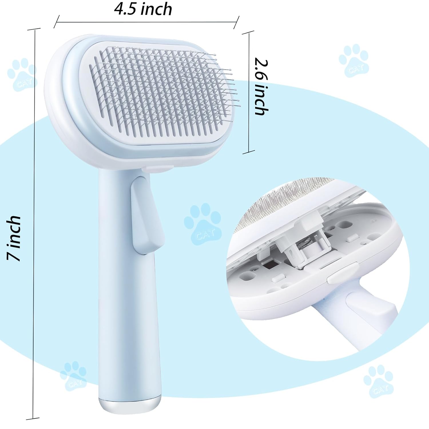 KFX-5628861 5-in-1 Pet Grooming Kit for Cats and Dogs - Slicker Brush, Undercoat Rake, Massage Brush, and Deshedding Comb