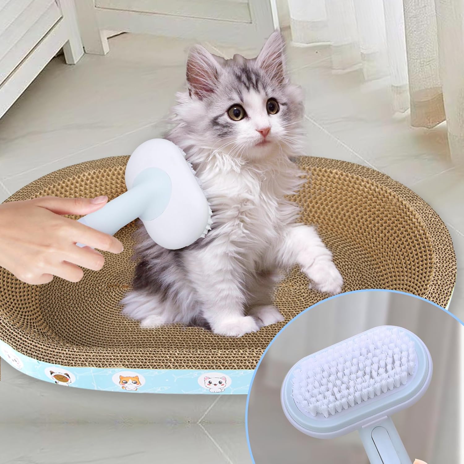 KFX-5628861 5-in-1 Pet Grooming Kit for Cats and Dogs - Slicker Brush, Undercoat Rake, Massage Brush, and Deshedding Comb