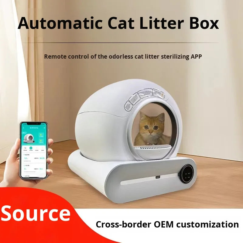 KFX-562899 Smart Automatic 65L Eco-Friendly Cat Litter Box with Deodorizing Feature