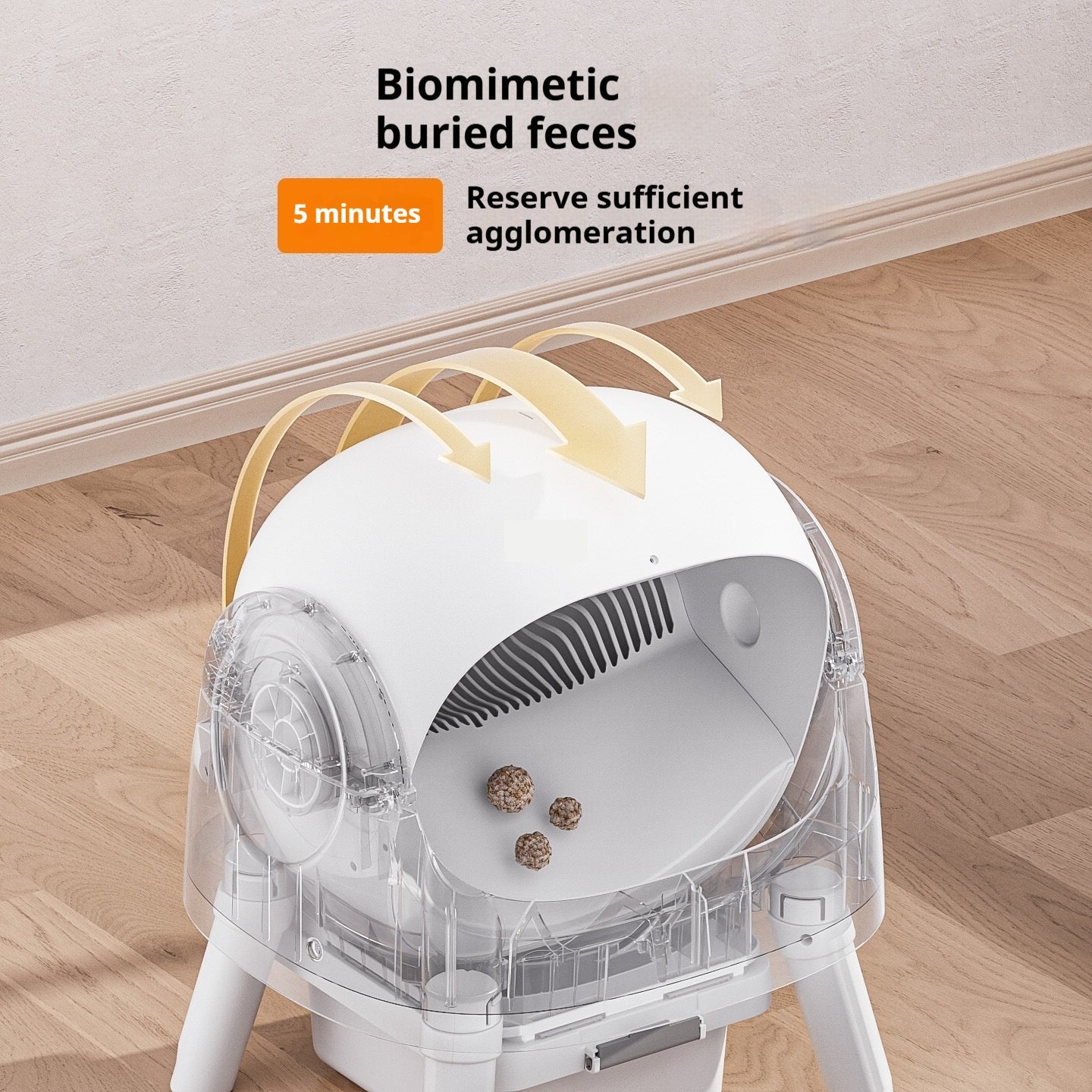 KFX-5629373 Automatic Self-Cleaning Litter Box in White with Deodorizing Features and Accessories