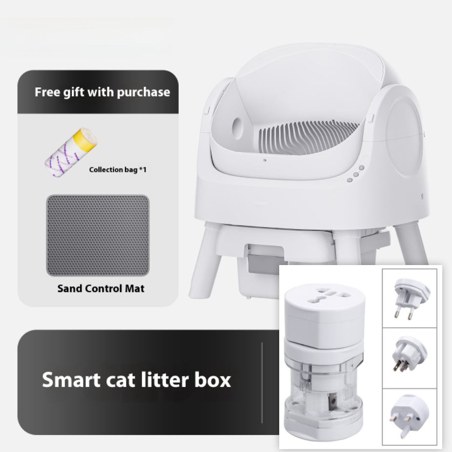 KFX-5629373 Automatic Self-Cleaning Litter Box in White with Deodorizing Features and Accessories