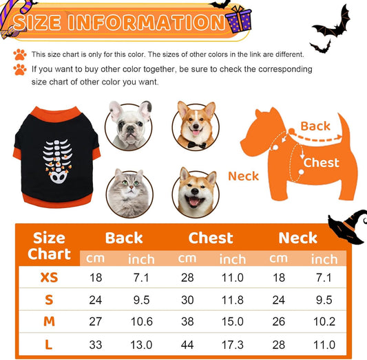 KFX-5631165 Lightweight Halloween Skeleton Costume Sweatshirt for Dogs and Cats - Perfect for Parties and Outdoor Fun