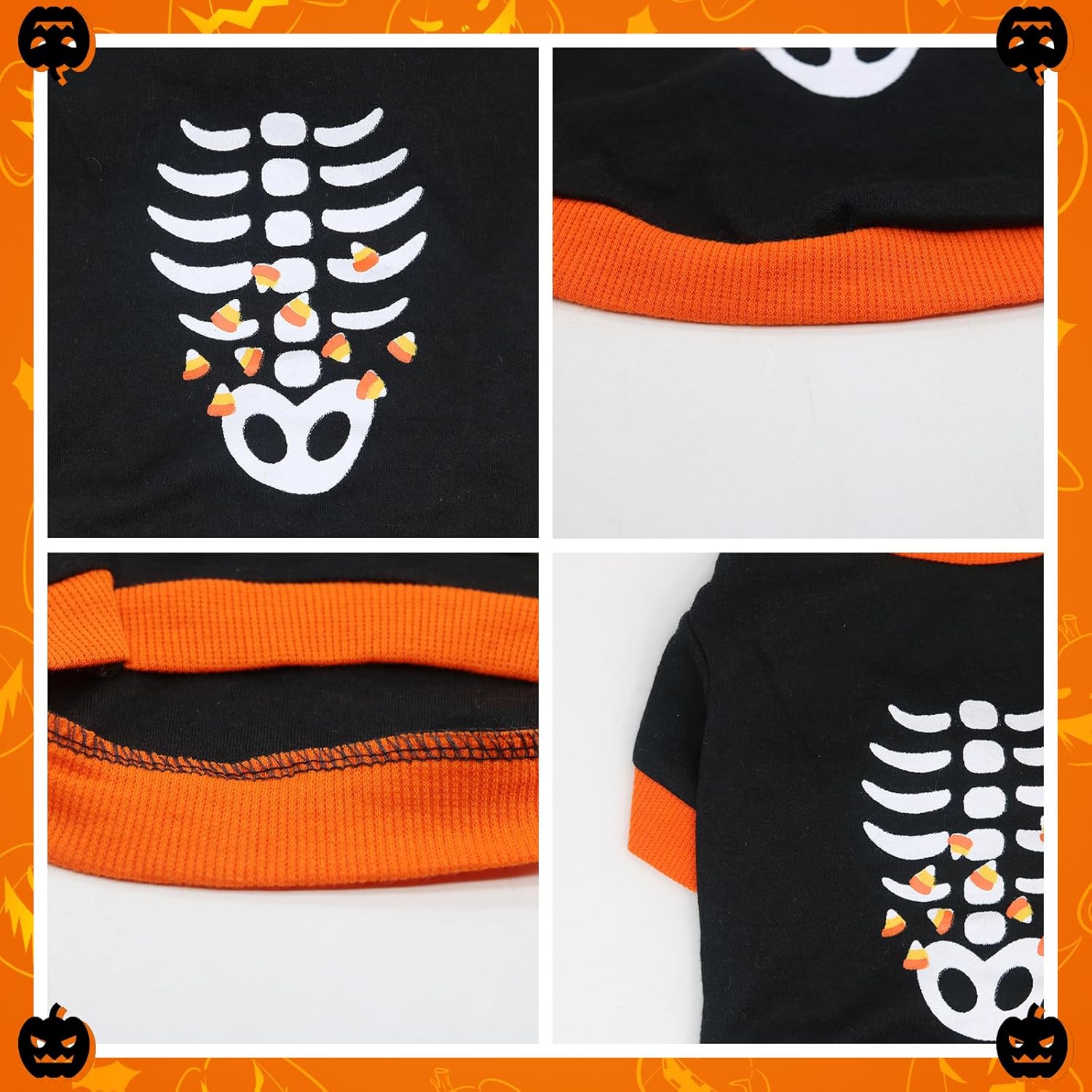KFX-5631165 Lightweight Halloween Skeleton Costume Sweatshirt for Dogs and Cats - Perfect for Parties and Outdoor Fun