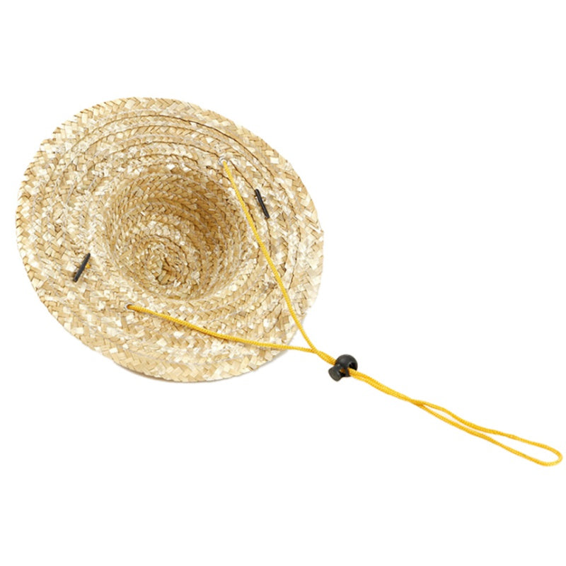 KFX-5631933 Stylish Woven Straw Hat for Dogs - Adjustable, Breathable, and Comfortable Design