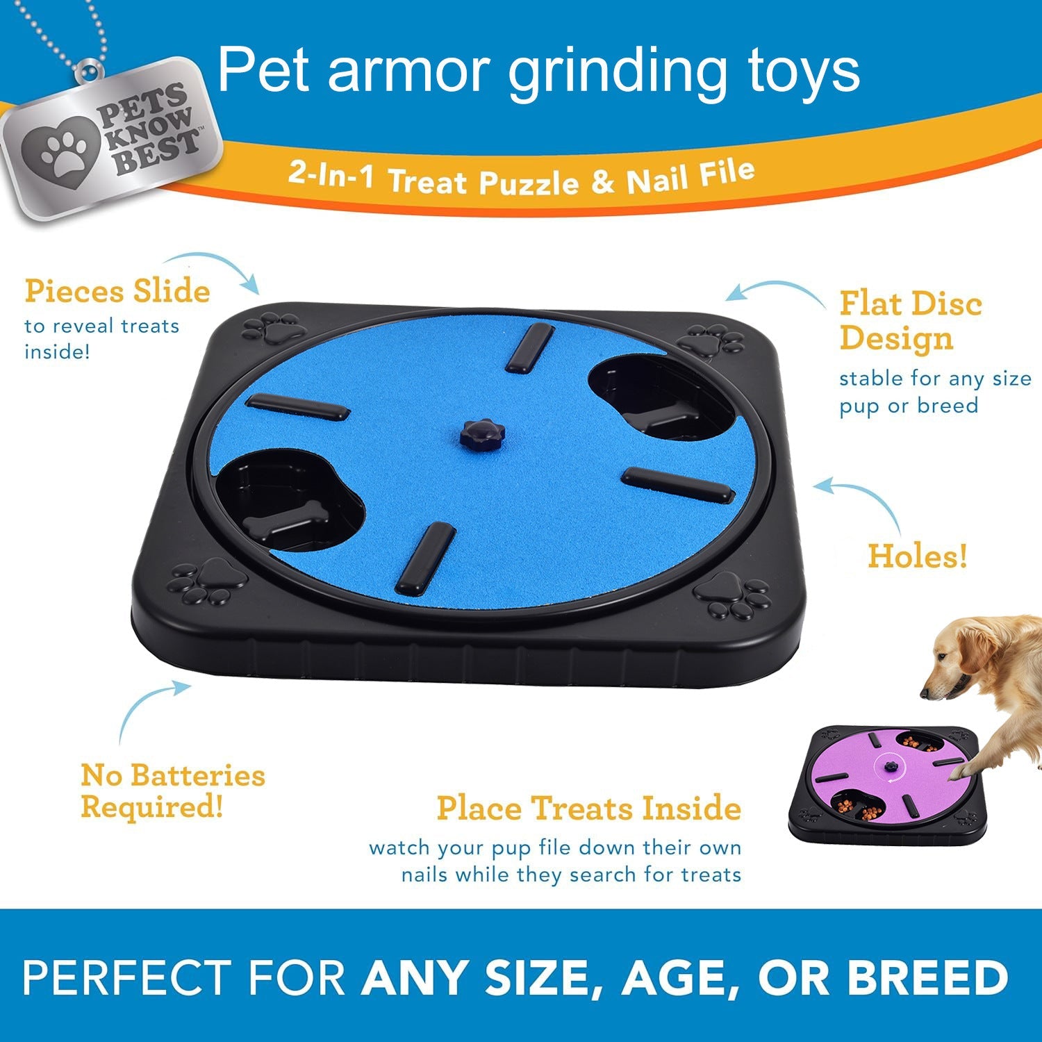 KFX-5632189 Dog Scratching and Slow-Feeding Board with Nail File and Interactive Toy