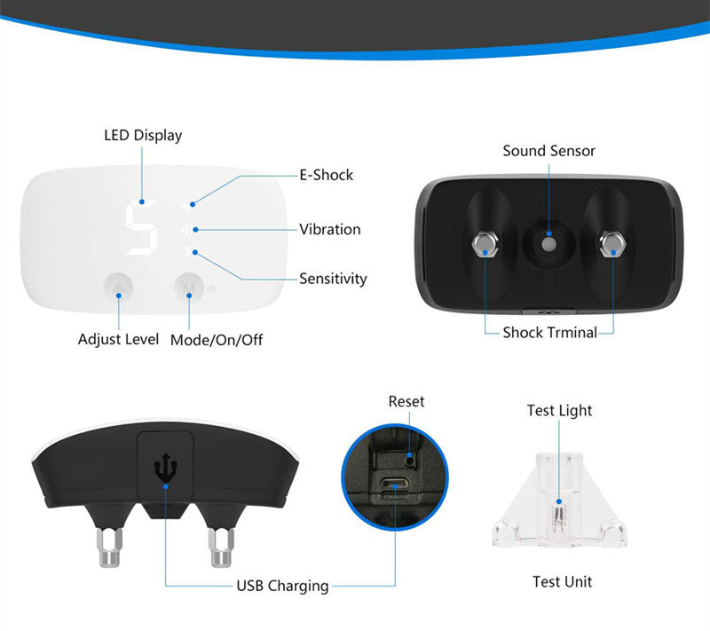 KFX-5634621 Rechargeable Waterproof Dog Bark Control Collar with Nylon Belt and USB Cable