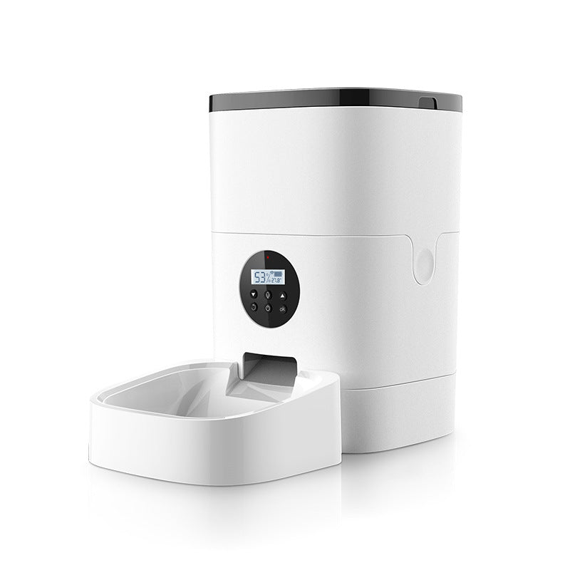KFX-5637309 Automatic Pet Feeder with 6.0L Capacity for Dogs and Cats - Dual Power Supply, Food Grade ABS Material