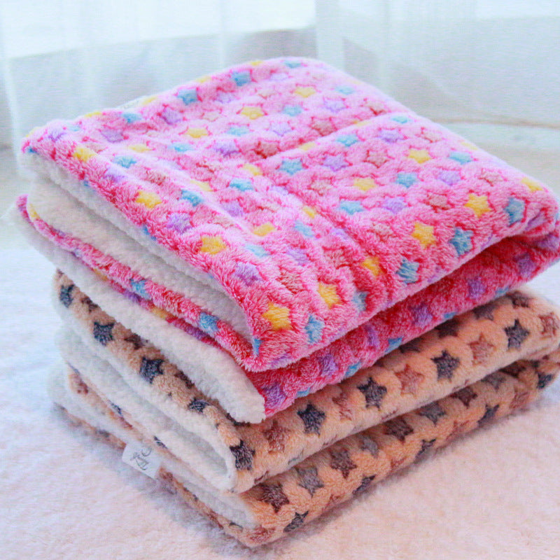 KFX-5637949 Cozy Coral Cashmere Pet Blanket Mat for Cats and Dogs