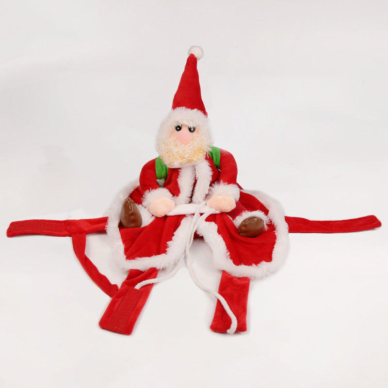 KFX-5641277 Santa Claus Pet Riding Outfit - Polyester Dog Clothing in Sizes S, M, L, XL