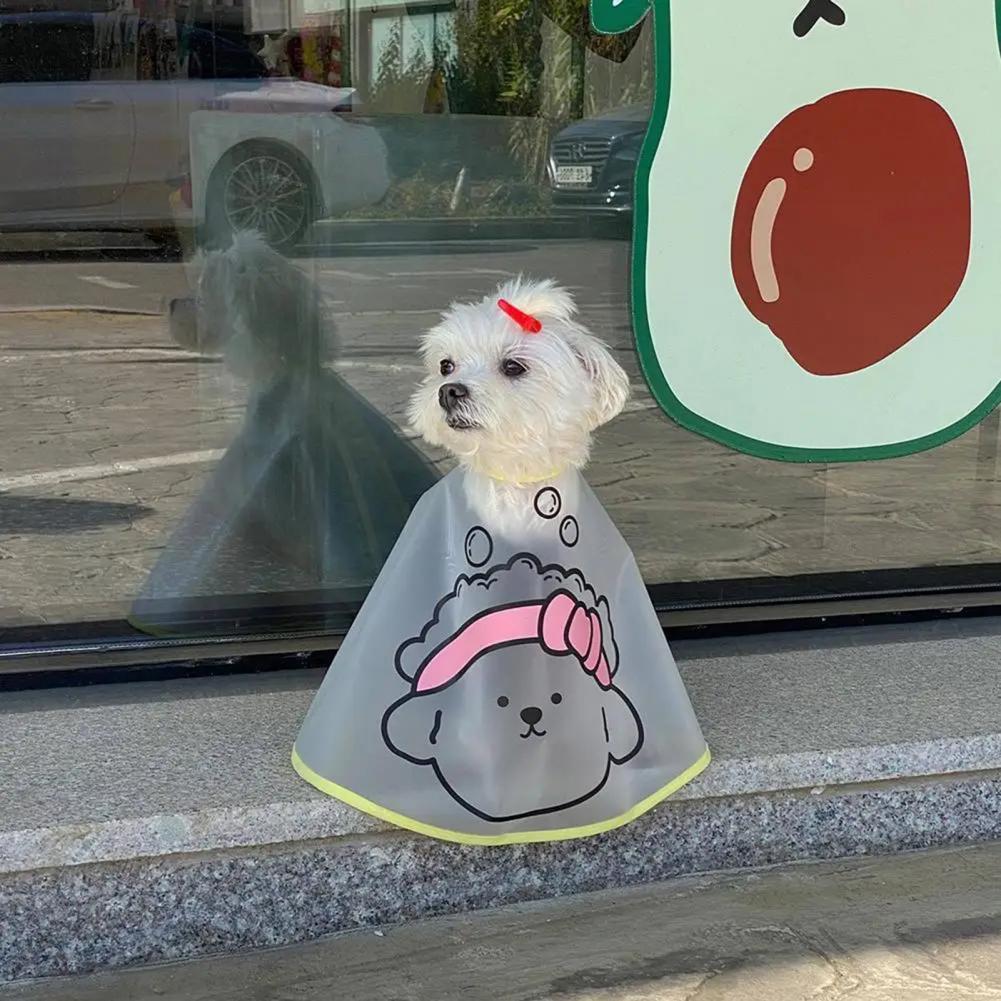 KFX-5641661 Adjustable Waterproof Pet Haircut Cape with Cartoon Print for Grooming and Protection