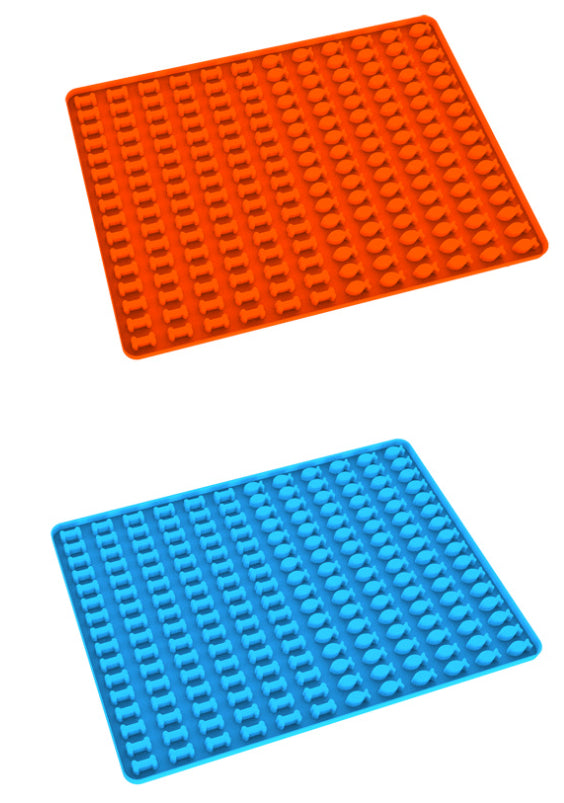 KFX-5641917 Silicone Pet Cookie Mold Baking Tray in Fish and Bone Shapes, Multi-Color Options
