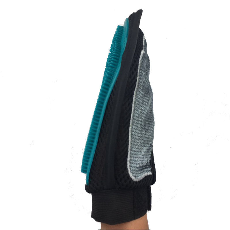 KFX-5642685 Two-in-One Pet Bath and Massage Brush with De-floating Gloves