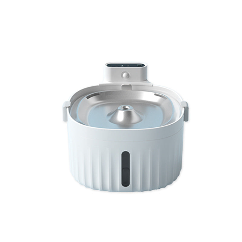 KFX-5642941 Automatic Pet Drinking Fountain with Dual-Mode Power Supply, 2L Capacity for Cats and Dogs, White