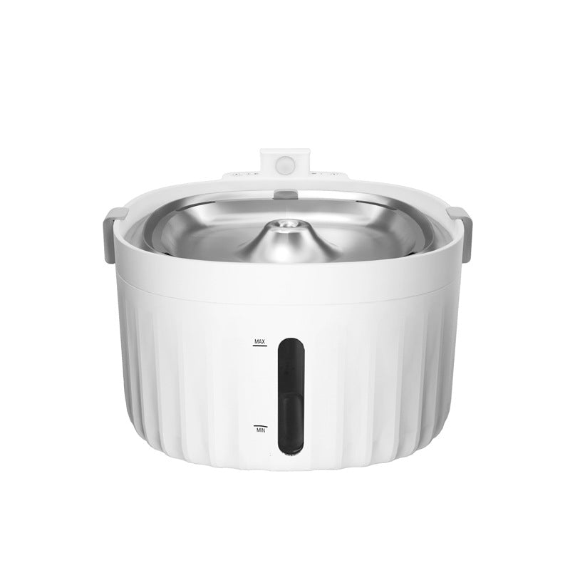 KFX-5642941 Automatic Pet Drinking Fountain with Dual-Mode Power Supply, 2L Capacity for Cats and Dogs, White