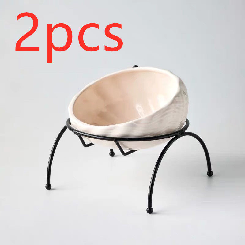 KFX-5643069 Ceramic Pet Bowl with Rack for Cats and Dogs