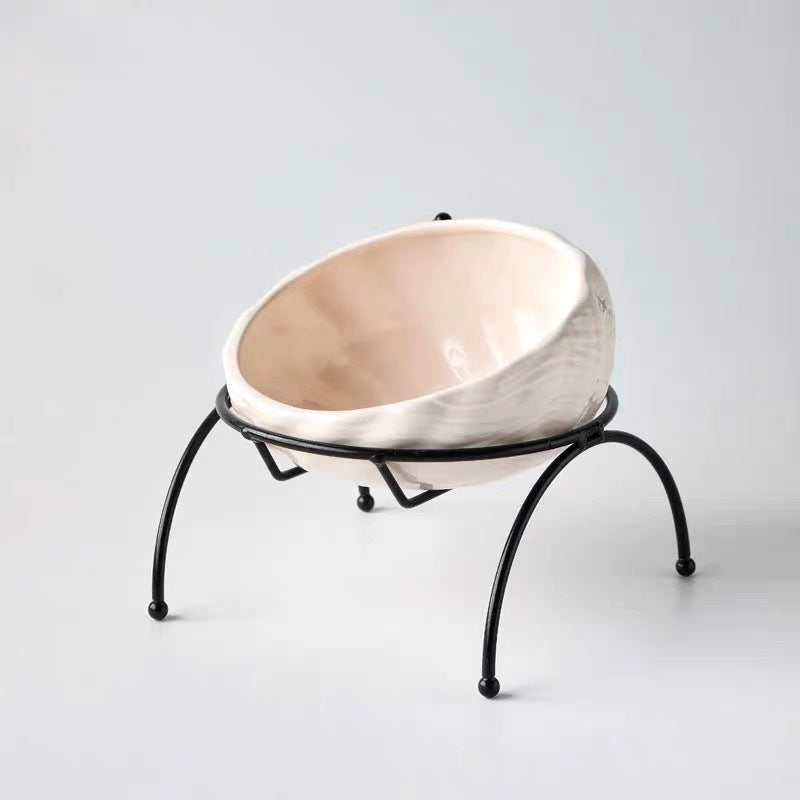 KFX-5643069 Ceramic Pet Bowl with Rack for Cats and Dogs