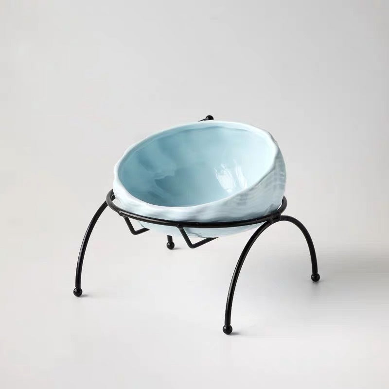 KFX-5643069 Ceramic Pet Bowl with Rack for Cats and Dogs