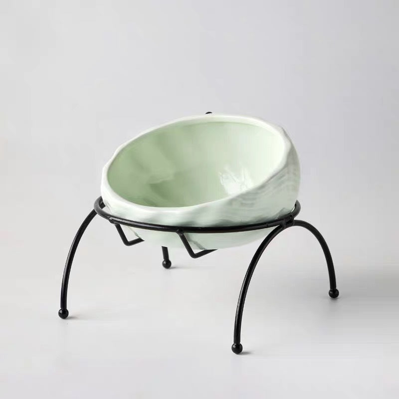 KFX-5643069 Ceramic Pet Bowl with Rack for Cats and Dogs