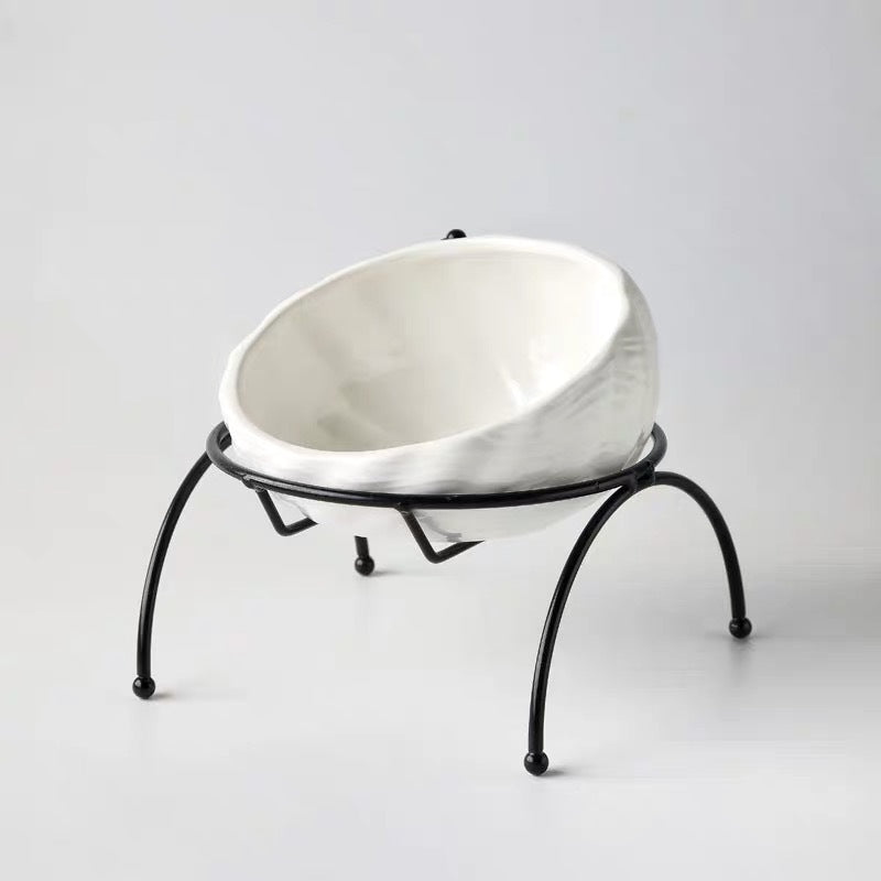 KFX-5643069 Ceramic Pet Bowl with Rack for Cats and Dogs