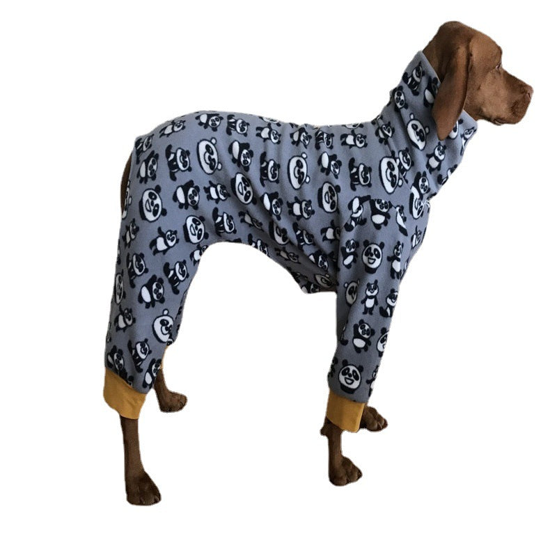 KFX-5645245 Soft and Comfortable High Collar Four-Legged Pet Clothing in Blue, Orange, and Gray