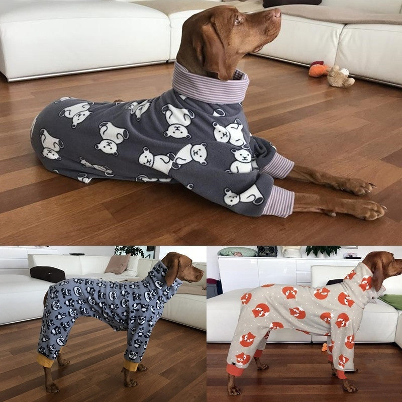 KFX-5645245 Soft and Comfortable High Collar Four-Legged Pet Clothing in Blue, Orange, and Gray