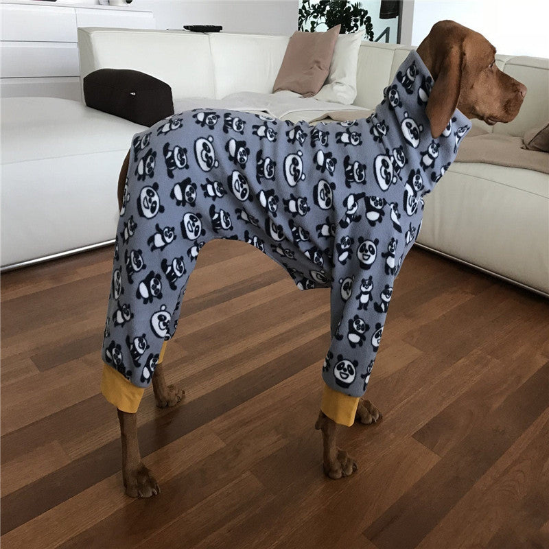 KFX-5645245 Soft and Comfortable High Collar Four-Legged Pet Clothing in Blue, Orange, and Gray