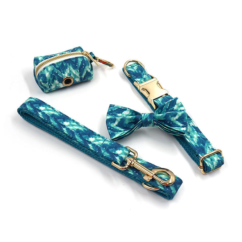 KFX-5646141 Collar and Leash Set with Bow Knot and Waste Bag for Dogs