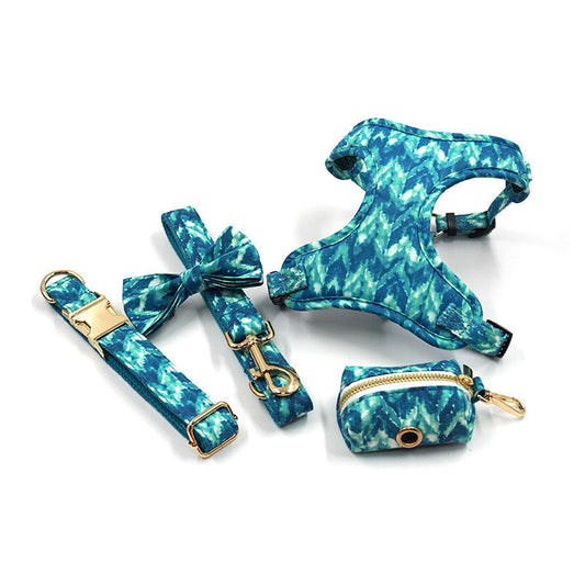 KFX-5646141 Collar and Leash Set with Bow Knot and Waste Bag for Dogs