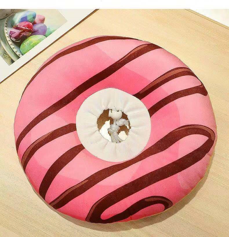 KFX-5646525 Eco-Friendly Short Plush Anti-Licking Ring for Cats - Adjustable Healing Support for Wounds and Surgery Recovery