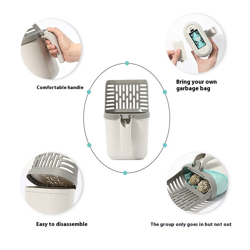 KFX-5647677 Integrated Cat Litter Scoop and Storage Box for Easy Cleaning